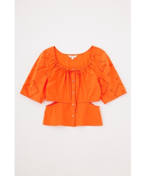 MOUSSY（マウジー）の「SIDE SLIT EYELET ブラウス（シャツ/ブラウス・レディース・オフホワイト/ブラック/オレンジ・1/2）」の14枚目の写真