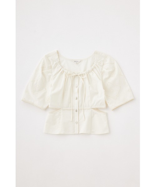 MOUSSY（マウジー）の「SIDE SLIT EYELET ブラウス（シャツ/ブラウス・レディース・オフホワイト/ブラック/オレンジ・1/2）」の15枚目の写真