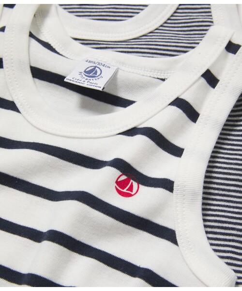PETIT BATEAU（プチバトー）の「マリニエール＆ミラレタンクトップ２枚組（インナーウェア/肌着・キッズ・その他・4YEAR/5YEAR/3YEAR/2YEAR）」の3枚目の写真