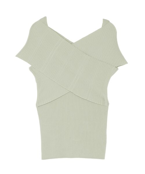 LAGUNAMOON（ラグナムーン）の「クロスリブニットプルオーバー（ニット/セーター・レディース・ブラック/ベージュ/ミント・FREE）」の4枚目の写真