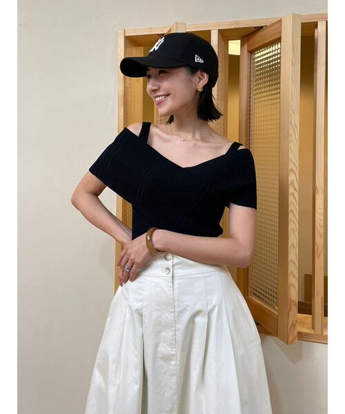 LAGUNAMOON（ラグナムーン）の「クロスリブニットプルオーバー（ニット/セーター・レディース・ブラック/ベージュ/ミント・FREE）」の11枚目の写真