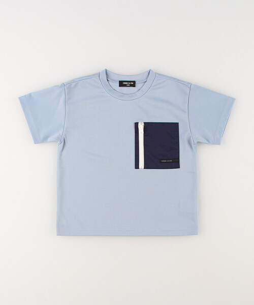 COMME CA ISM(コムサイズム)の「ビッグポケット 半袖Tシャツ(Tシャツ/カットソー・キッズ・サックスブルー/ホワイト・110cm/120cm/130cm/140cm/150cm)」の2枚目の写真