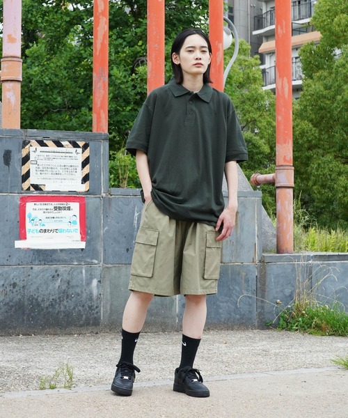 SIERRA DESIGNS（シェラデザイン）の「SIERRA DESIGNS / シエラデザインズ 別注 コラボ オーバーサイズ ミリタリー ハーフ カーゴパンツ（カーゴパンツ・メンズ・カーキ/ブラック・LARGE/MEDIUM）」の7枚目の写真