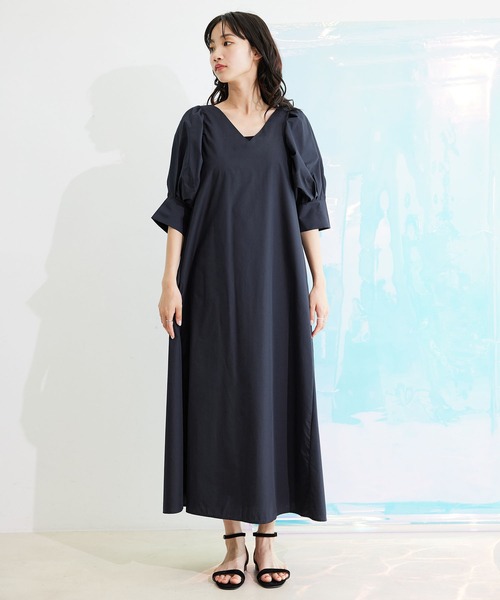 Jayro（ジャイロ）の「T/ Cブロード　Vネックワンピース（ワンピース・レディース・ネイビー/ピンク/ブルー・M）」の17枚目の写真