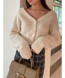 SNIDEL | フォックスファーショートカーディガン(ニット/セーター)