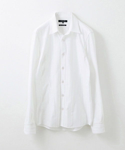 MICHEL KLEIN HOMME (ミッシェルクランオム)の「《日本製》シャドーストライプシャツ(シャツ/ブラウス・メンズ・ホワイト/ブラック/パープル・LARGE/MEDIUM/X-LARGE)」の1枚目の写真