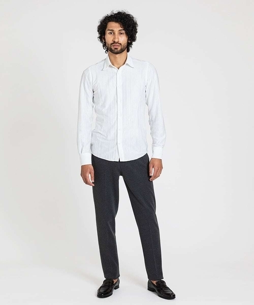 MICHEL KLEIN HOMME (ミッシェルクランオム)の「《日本製》シャドーストライプシャツ(シャツ/ブラウス・メンズ・ホワイト/ブラック/パープル・LARGE/MEDIUM/X-LARGE)」の7枚目の写真