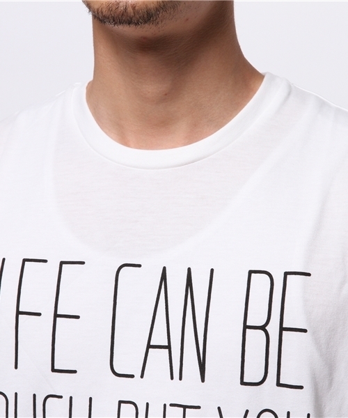 WEGO（ウィゴー）の「WEGO/メッセージTシャツ（Tシャツ/カットソー・メンズ・ホワイト/ブラック・MEDIUM/LARGE）」の6枚目の写真