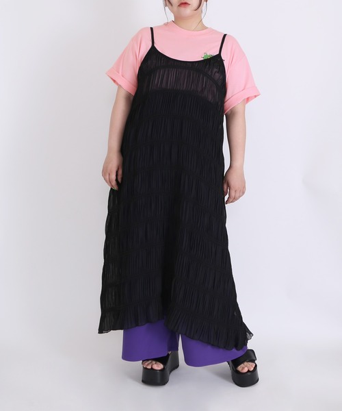 PUNYUS（プニュズ）の「シアーティアードキャミワンピース（ワンピース・レディース・ブラック/ホワイト・3/4/2/1）」の7枚目の写真