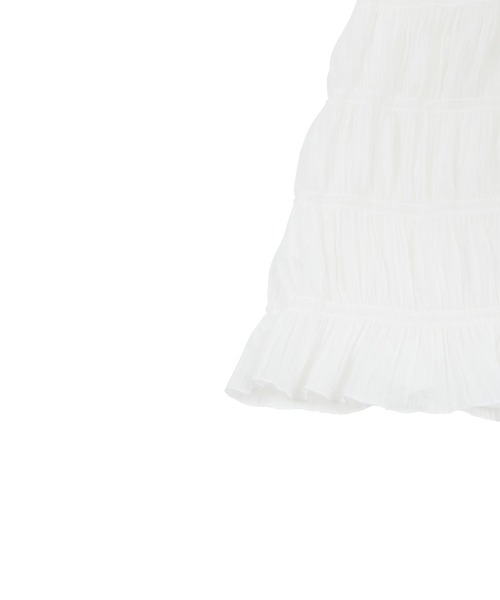 PUNYUS（プニュズ）の「シアーティアードキャミワンピース（ワンピース・レディース・ブラック/ホワイト・3/4/2/1）」の4枚目の写真