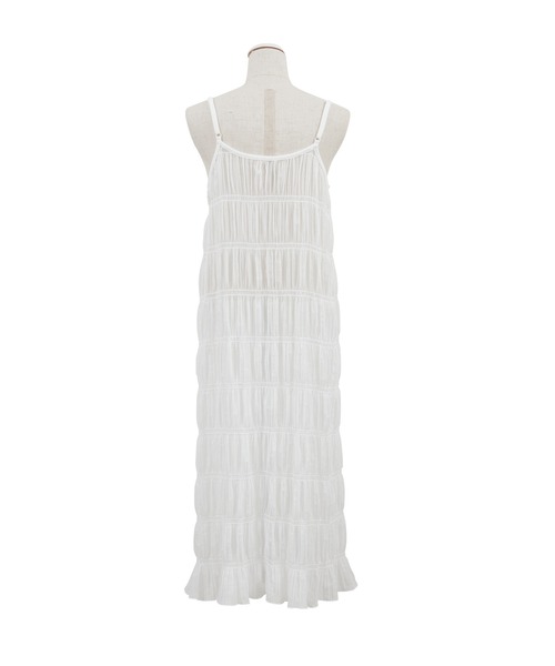 PUNYUS（プニュズ）の「シアーティアードキャミワンピース（ワンピース・レディース・ブラック/ホワイト・3/4/2/1）」の11枚目の写真