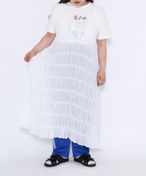 PUNYUS（プニュズ）の「シアーティアードキャミワンピース（ワンピース・レディース・ブラック/ホワイト・3/4/2/1）」の13枚目の写真