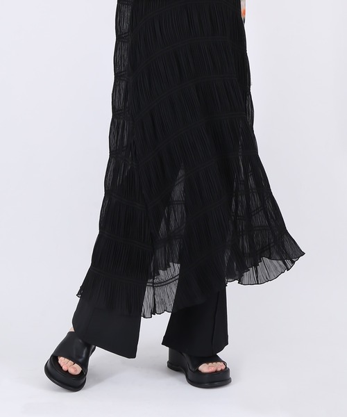 PUNYUS（プニュズ）の「シアーティアードキャミワンピース（ワンピース・レディース・ブラック/ホワイト・3/4/2/1）」の17枚目の写真