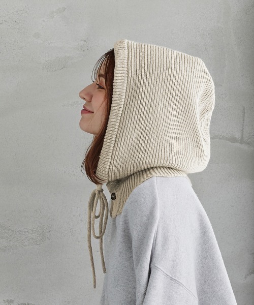 milsa（ミルサ）の「milsa  ニット バラクラバ（ニットキャップ/ビーニー・レディース・ホワイト/ブラック/グレー・FREE）」の13枚目の写真