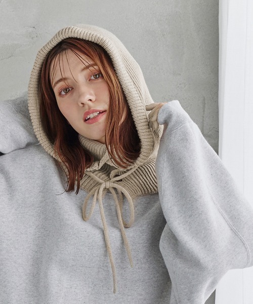 milsa（ミルサ）の「milsa  ニット バラクラバ（ニットキャップ/ビーニー・レディース・ホワイト/ブラック/グレー・FREE）」の15枚目の写真