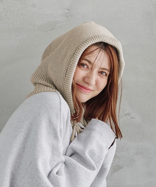 milsa（ミルサ）の「milsa  ニット バラクラバ（ニットキャップ/ビーニー・レディース・ホワイト/ブラック/グレー・FREE）」の16枚目の写真