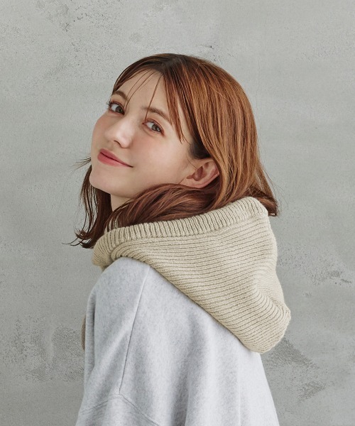 milsa（ミルサ）の「milsa  ニット バラクラバ（ニットキャップ/ビーニー・レディース・ホワイト/ブラック/グレー・FREE）」の17枚目の写真