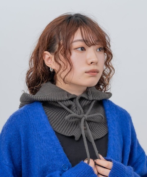 milsa（ミルサ）の「milsa  ニット バラクラバ（ニットキャップ/ビーニー・レディース・ホワイト/ブラック/グレー・FREE）」の5枚目の写真