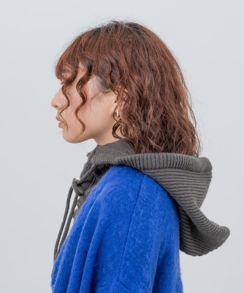 milsa（ミルサ）の「milsa  ニット バラクラバ（ニットキャップ/ビーニー・レディース・ホワイト/ブラック/グレー・FREE）」の7枚目の写真