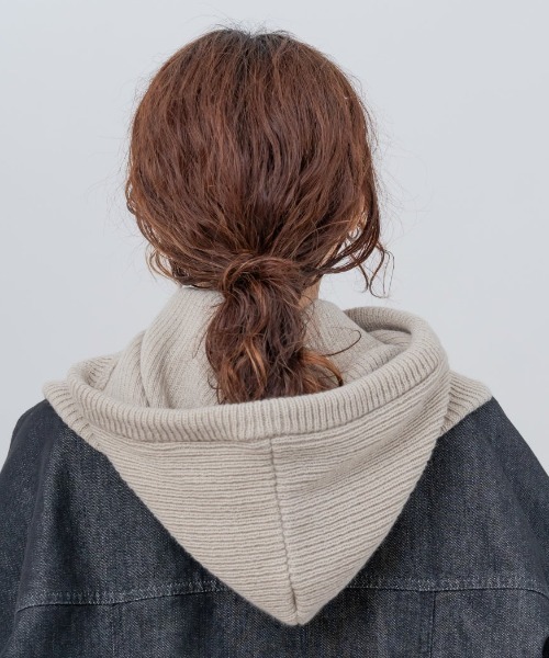 milsa（ミルサ）の「milsa  ニット バラクラバ（ニットキャップ/ビーニー・レディース・ホワイト/ブラック/グレー・FREE）」の12枚目の写真