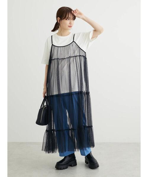 ELENCARE DUE(エレンカーレデュエ)の「・ELENCARE DUE 2wayチュールキャミワンピ(ワンピース・レディース・モカ/パープル/ブラック/アイボリー/チャコールグレー/ターコイズブルー・FREE)」の21枚目の写真