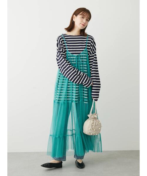 ELENCARE DUE(エレンカーレデュエ)の「・ELENCARE DUE 2wayチュールキャミワンピ(ワンピース・レディース・モカ/パープル/ブラック/アイボリー/チャコールグレー/ターコイズブルー・FREE)」の7枚目の写真