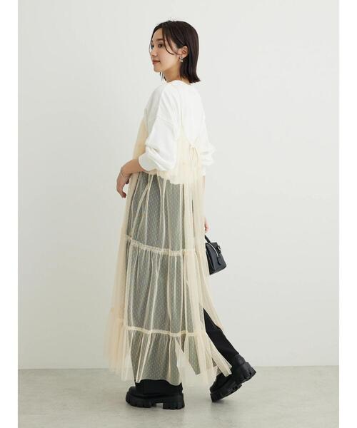 ELENCARE DUE(エレンカーレデュエ)の「・ELENCARE DUE 2wayチュールキャミワンピ(ワンピース・レディース・モカ/パープル/ブラック/アイボリー/チャコールグレー/ターコイズブルー・FREE)」の12枚目の写真