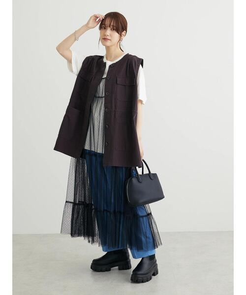 ELENCARE DUE(エレンカーレデュエ)の「・ELENCARE DUE 2wayチュールキャミワンピ(ワンピース・レディース・モカ/パープル/ブラック/アイボリー/チャコールグレー/ターコイズブルー・FREE)」の17枚目の写真