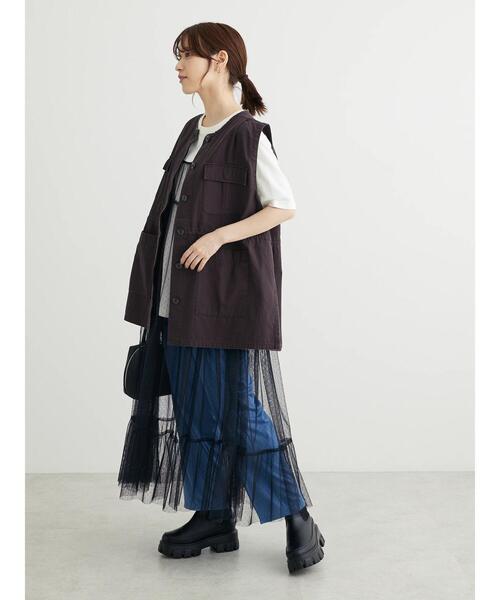 ELENCARE DUE(エレンカーレデュエ)の「・ELENCARE DUE 2wayチュールキャミワンピ(ワンピース・レディース・モカ/パープル/ブラック/アイボリー/チャコールグレー/ターコイズブルー・FREE)」の18枚目の写真