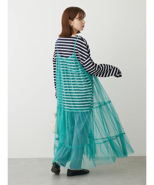 ELENCARE DUE(エレンカーレデュエ)の「・ELENCARE DUE 2wayチュールキャミワンピ(ワンピース・レディース・モカ/パープル/ブラック/アイボリー/チャコールグレー/ターコイズブルー・FREE)」の10枚目の写真