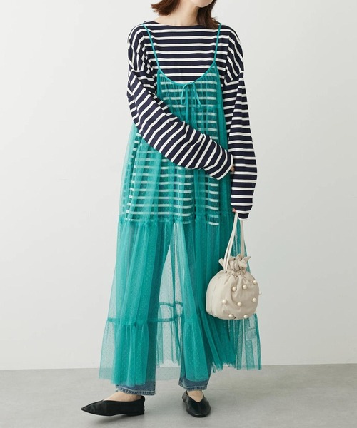 ELENCARE DUE(エレンカーレデュエ)の「・ELENCARE DUE 2wayチュールキャミワンピ(ワンピース・レディース・モカ/パープル/ブラック/アイボリー/チャコールグレー/ターコイズブルー・FREE)」の5枚目の写真