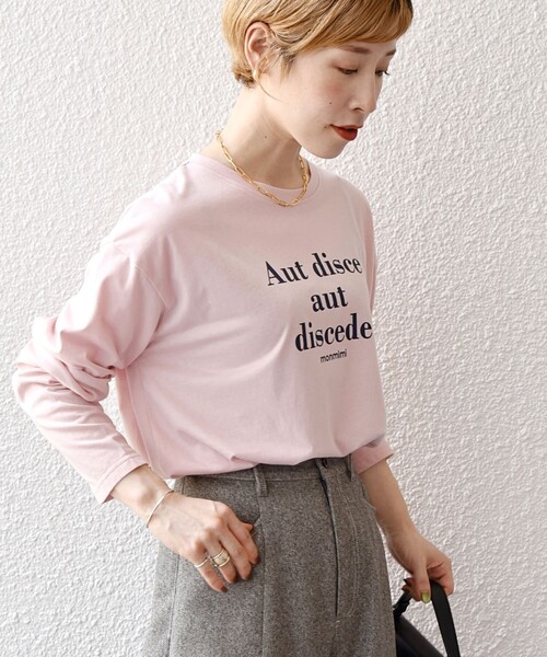 monmimi（モンミミ）の「【SHIPS any別注】monmimi〈洗濯機可能〉ロゴ プリント ロンTEE 23AW（Tシャツ/カットソー・レディース・ピンク/ホワイト/チャコールグレー・ONE SIZE）」の8枚目の写真