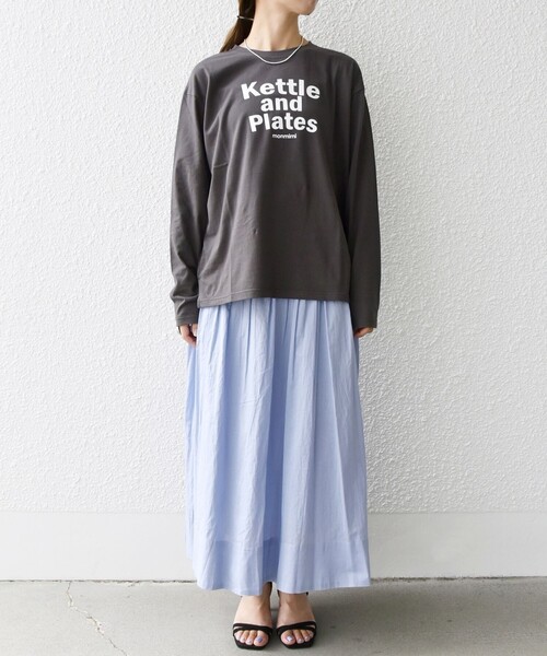 monmimi（モンミミ）の「【SHIPS any別注】monmimi〈洗濯機可能〉ロゴ プリント ロンTEE 23AW（Tシャツ/カットソー・レディース・ピンク/ホワイト/チャコールグレー・ONE SIZE）」の11枚目の写真