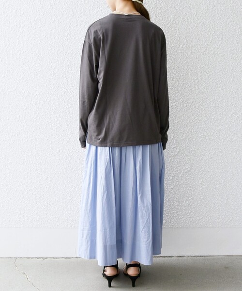 monmimi（モンミミ）の「【SHIPS any別注】monmimi〈洗濯機可能〉ロゴ プリント ロンTEE 23AW（Tシャツ/カットソー・レディース・ピンク/ホワイト/チャコールグレー・ONE SIZE）」の12枚目の写真