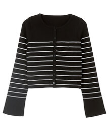 KOBE LETTUCE | [ 岡部あゆみさんコラボ ] 選べる2タイプ フレアスリーブリブニットカーディガン(カーディガン/ボレロ)