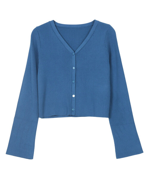 KOBE LETTUCE（コウベレタス）の「[ 岡部あゆみさんコラボ ] 選べる2タイプ フレアスリーブリブニットカーディガン（カーディガン/ボレロ・レディース・ブラック/モカ/ピンク/ホワイト系/グリーン系/ネイビー/イエロー系/オフホワイト/グレー系/アイボリー系/ライトピンク/ブラック×ホワイト/ブルーグレー/ダークグリーン/ライトベージュ/ライトブルー/ホワイト系1/ブラック系/ブルー系/アイボリー系1/ベージュ系/ピンク系/ホワイト系2/ピンクベージュ/ブラック系その他/ブルー系2/ブルー系1/グレー系1/レッド/ブルー系3/レッド系1/ブルー系4/チャコールグレー・M）」の21枚目の写真