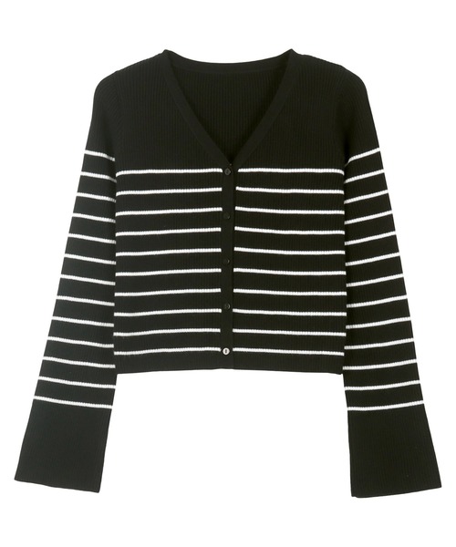 岡部あゆみさんコラボ ] 選べる2タイプ フレアスリーブリブニット