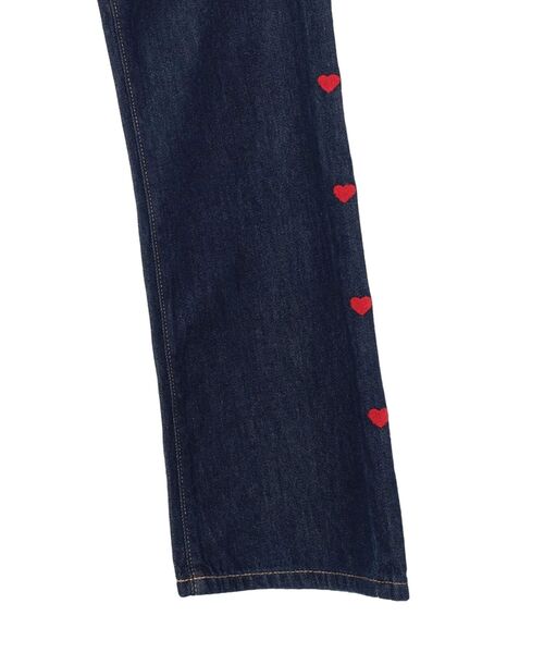 Green　Parks（グリーンパークス）の「・Double　Flags　ハート刺繍フレアデニム（デニムパンツ・レディース・インディゴブルー・M/L/S）」の11枚目の写真