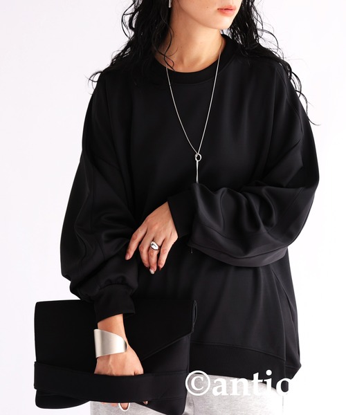 antiqua(アンティカ)の「配色ラインプルオーバー(その他トップス・レディース・ブラウン系その他/ブラック系その他/ブラック/グリーン系その他・FREE)」の5枚目の写真