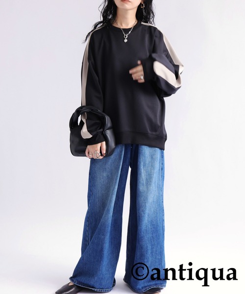 antiqua(アンティカ)の「配色ラインプルオーバー(その他トップス・レディース・ブラウン系その他/ブラック系その他/ブラック/グリーン系その他・FREE)」の10枚目の写真