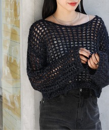 COLONY 2139 | ラメメッシュショート丈ニットプルオーバー(ニット/セーター)