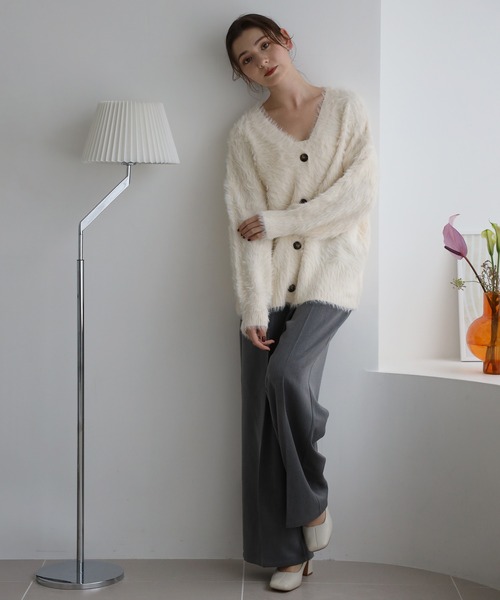 ジャケット・アウター Eaphi SHAGGY KNIT CARDIGAN ivory Eaphi SHAGGY KNIT CARDIGAN - メルカリ