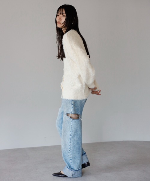 セール】shaggy knit cardigan / シャギーニットカーディガン セール】shaggy knit cardigan / シャギーニットカーディガン
