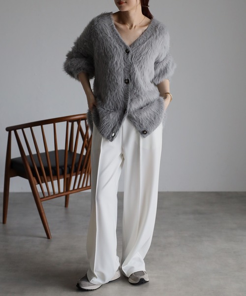 【新品タグ付き】Eaphi SHAGGY KNIT CARDIGAN　グレー Eaphi SHAGGY KNIT CARDIGAN - メルカリ