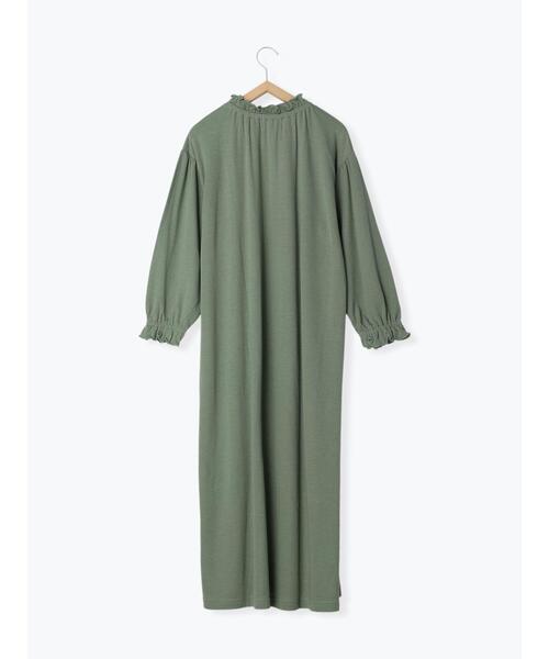 Et grenier by Samansa Mos2（エグルニエバイサマンサモスモス）の「【保湿】アルガンオイル襟フリルロングパジャマワンピース（ルームウェア/パジャマ・レディース・キャメル/キナリ/カーキ・F）」の17枚目の写真