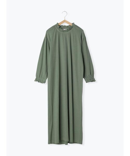 Et grenier by Samansa Mos2（エグルニエバイサマンサモスモス）の「【保湿】アルガンオイル襟フリルロングパジャマワンピース（ルームウェア/パジャマ・レディース・キャメル/キナリ/カーキ・F）」の18枚目の写真
