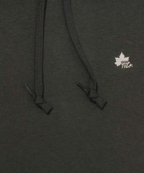 LOGOS park（ロゴスパーク）の「【LOGOS Park/ロゴスパーク】ワンポイント刺繍ロゴ裏起毛プルオーバーパーカー（パーカー・レディース・グレイッシュベージュ/ブラック/マスタード/カーキ・M/L）」の9枚目の写真