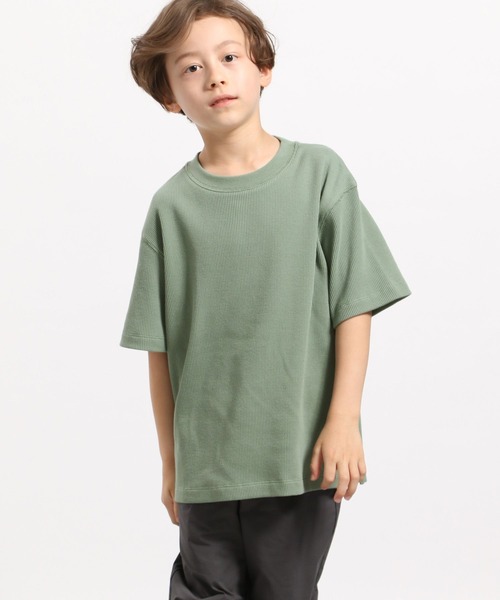 GLOBAL WORK Smile Seed Store（グローバルワーク スマイルシードストア）の「ワッフルＴシャツ半袖/キッズ/183146（Tシャツ/カットソー・キッズ・ベージュ/チャコール/ライトカーキ・120cm/100cm/130cm/110cm/140cm/150cm）」の3枚目の写真
