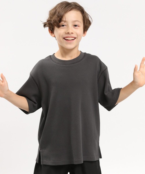 GLOBAL WORK Smile Seed Store（グローバルワーク スマイルシードストア）の「ワッフルＴシャツ半袖/キッズ/183146（Tシャツ/カットソー・キッズ・ベージュ/チャコール/ライトカーキ・120cm/100cm/130cm/110cm/140cm/150cm）」の7枚目の写真