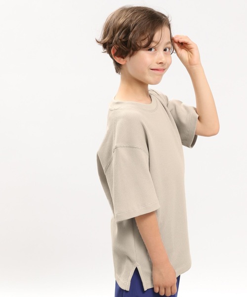 GLOBAL WORK Smile Seed Store（グローバルワーク スマイルシードストア）の「ワッフルＴシャツ半袖/キッズ/183146（Tシャツ/カットソー・キッズ・ベージュ/チャコール/ライトカーキ・120cm/100cm/130cm/110cm/140cm/150cm）」の22枚目の写真
